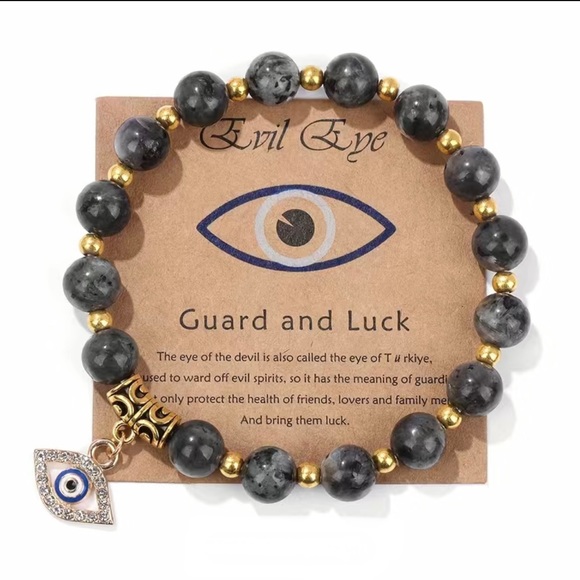 Evil's‎ Eye Natural Stone Beads Bracelet - Picture 1 of 2